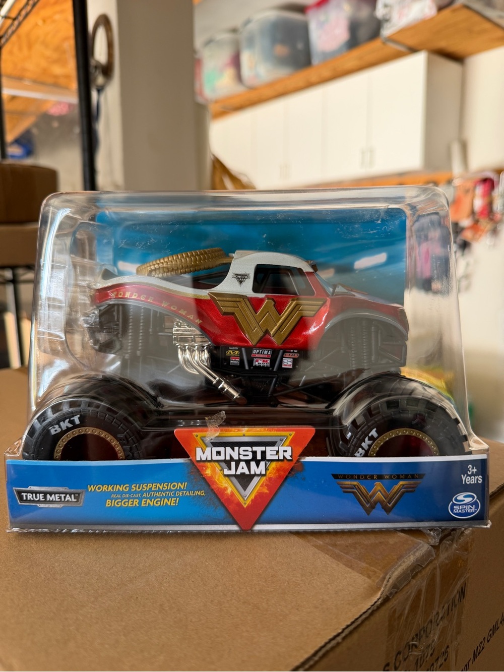 Monster Jam Wonder Woman Red & White Monster Truck Toy